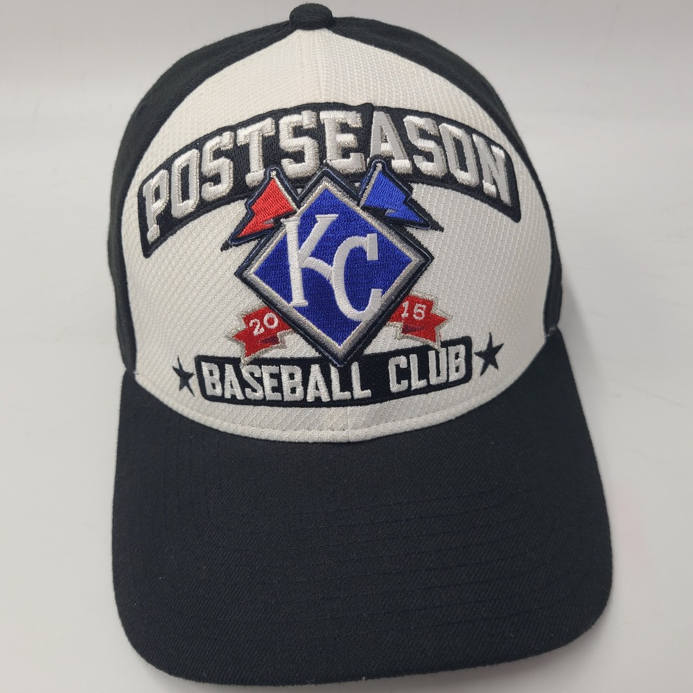 Kansas City Royals Hat Adjustable New Era 9Forty Black White MLB Postseason 2015